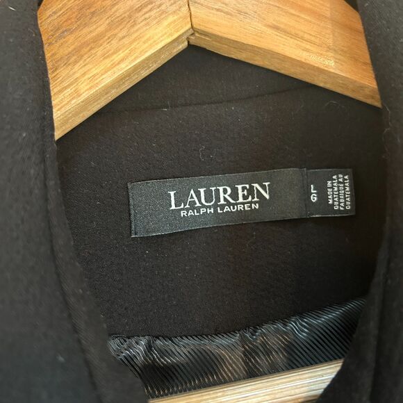 Ralph Lauren Double Breasted Black Pea Coat Women's Size Large - Picture 6 of 7